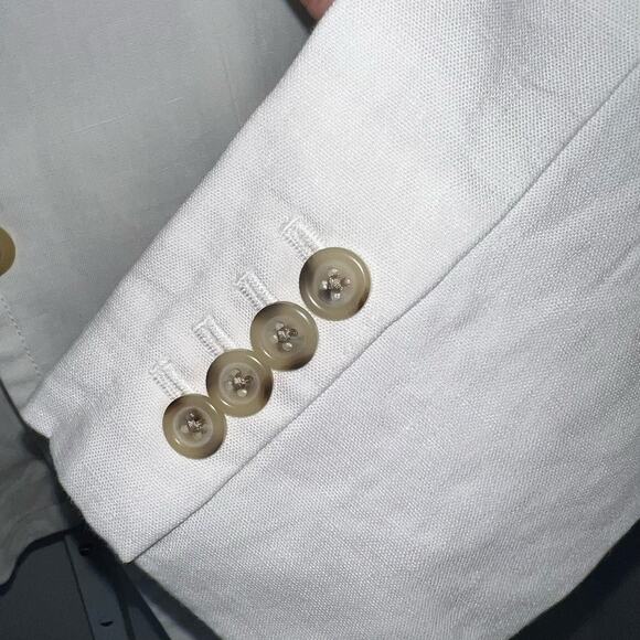 J.Crew White 100% Linen Blazer Jacket – Size 6 – Resort Chic Coastal Classic - Picture 11 of 17